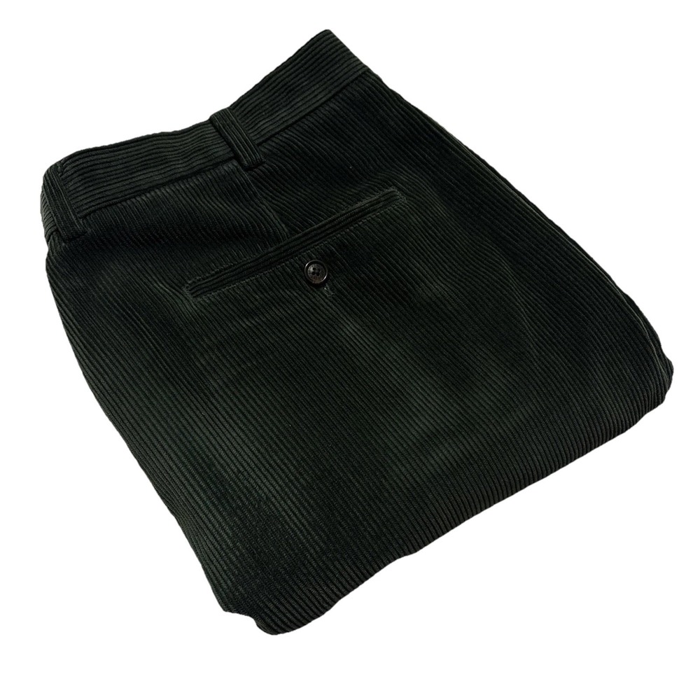 Brooks Brothers Pants Mens 42x30 Green Elliot Corduroy Pleated Cuffed Trousers